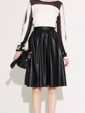 Search for Sanity Black Faux-Leather A-Line Skirt
